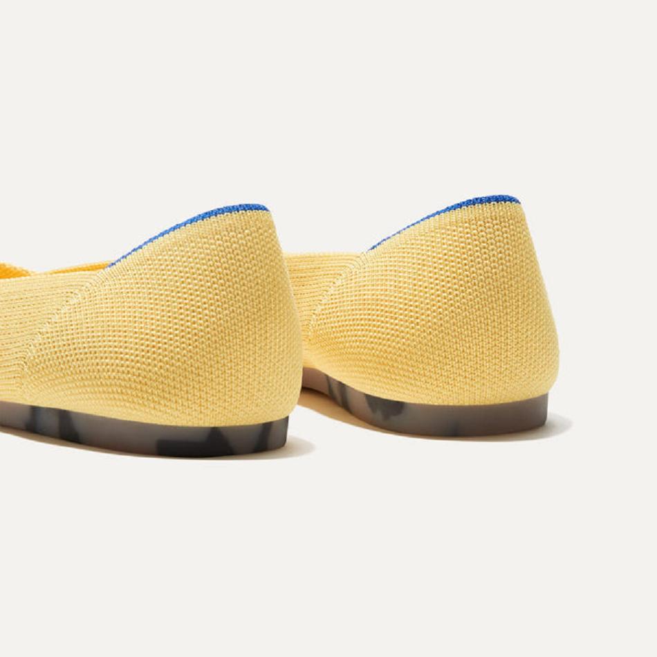 Women's Rothy's The Point Flat Shoes Yellow | QAUUV41331