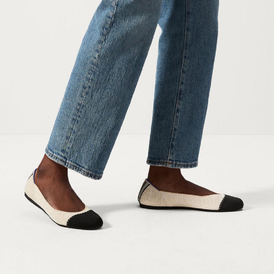 Women's Rothy's The Square Flat Shoes Silver | AUQAV60456