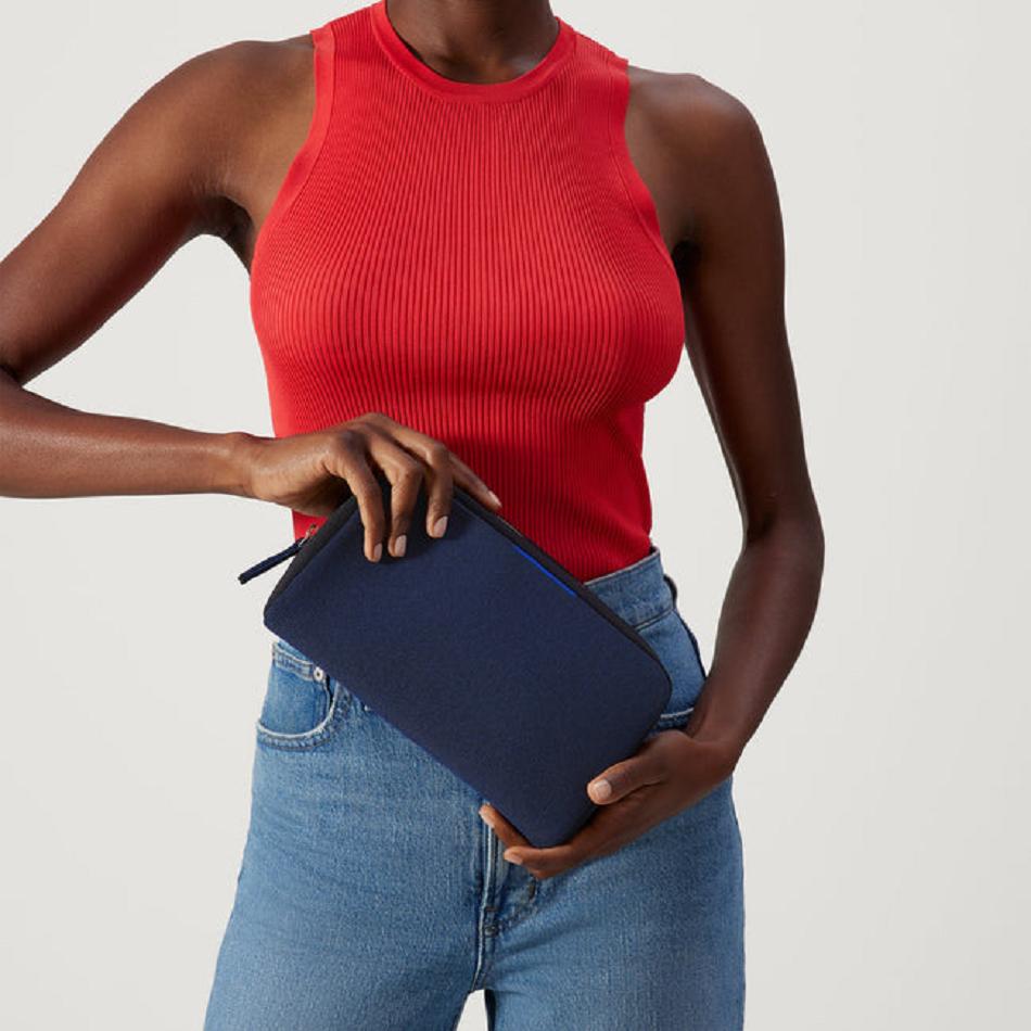 Women's Rothy's The Universal Pouch Wallets Blue / Black | AUICD45923
