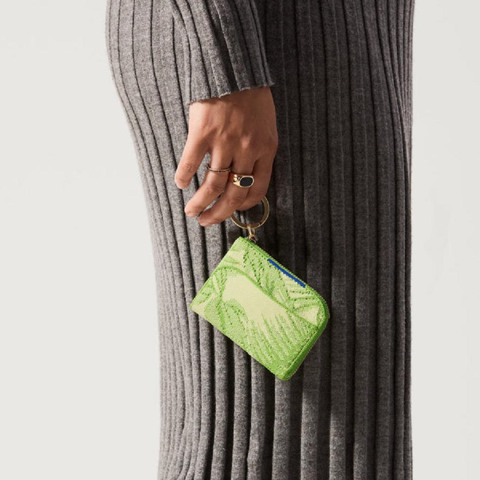 Women's Rothy's The Wallet Keychain Wallets Green | QAUUV12299