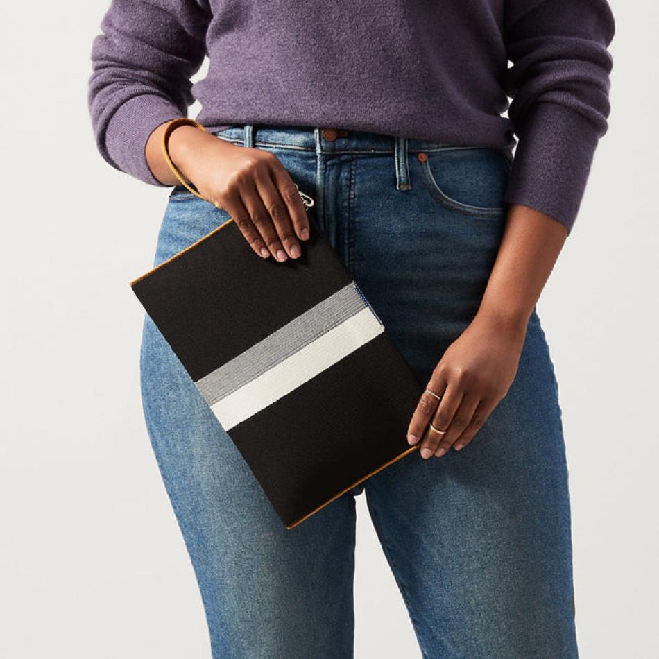 Women's Rothy's The Wristlet Wallets Black / White | TAUWZ27603