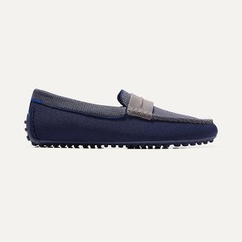 Men's Rothy's The Driving Loafers Blue | LAUTR68692