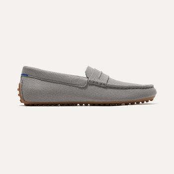 Men's Rothy's The Driving Loafers Grey | EAUHC49655