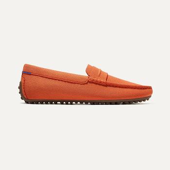 Men's Rothy's The Driving Loafers Orange | TAUPQ91443