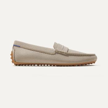 Men's Rothy's The Driving Loafers White | BAUSD83779