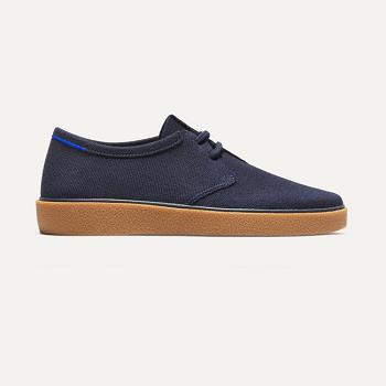 Men's Rothy's The Monty Lace Up Shoes Navy | EAUHC76836
