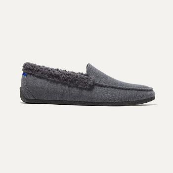 Men's Rothy's The Slipper Slippers Blue / Grey | SAUNY40005