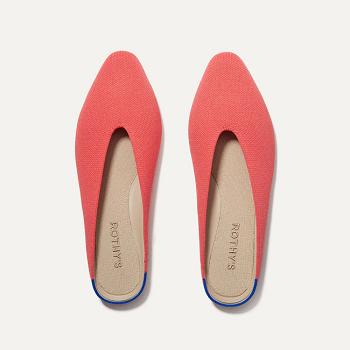 Women's Rothy's The Almond Demi Flat Shoes Red | AUXBR15641