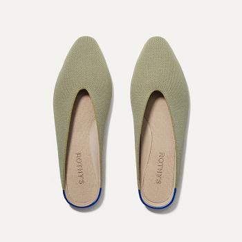 Women's Rothy's The Almond Demi Mules Green | GAUEC87237