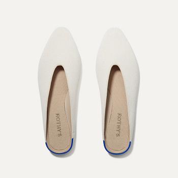 Women's Rothy's The Almond Demi Mules White | UAUND57287