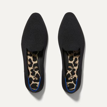 Women's Rothy's The Almond Loafer Flat Shoes Black | AUXBR17127
