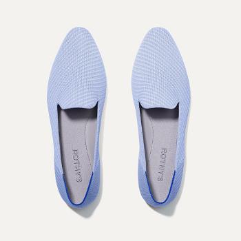 Women's Rothy's The Almond Loafer Flat Shoes Blue | EAUHC97110