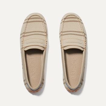 Women's Rothy's The Driver Flat Shoes Beige | AAUWC69004