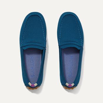 Women's Rothy's The Driver Flat Shoes Blue | AUDYB17718
