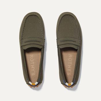 Women's Rothy's The Driver Flat Shoes Grey Green | BAUSO54922