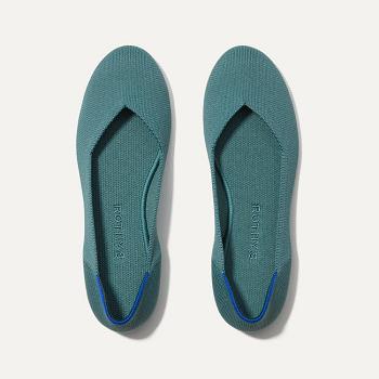 Women's Rothy's The Flat Flat Shoes Blue / Olive | AUZPD23246