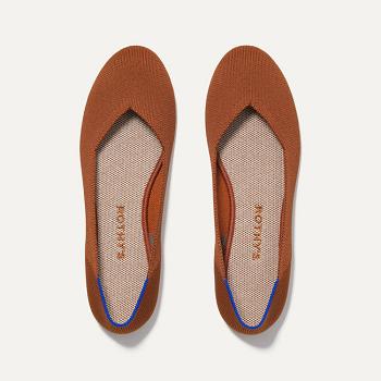 Women's Rothy's The Flat Flat Shoes Brown | XAUGW74898