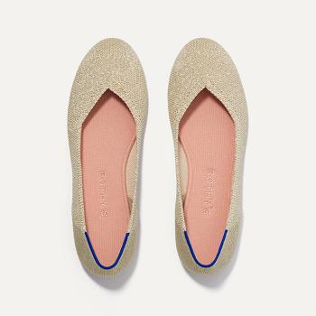 Women's Rothy's The Flat Flat Shoes Gold / Metal | AUDFL62559