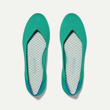 Women's Rothy's The Flat Flat Shoes Green | AUCIF47027