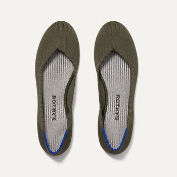 Women's Rothy's The Flat Flat Shoes Grey Green | AUDYB34050