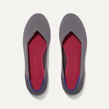 Women's Rothy's The Flat Flat Shoes Grey | AUJBT17129