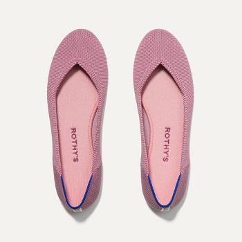 Women's Rothy's The Flat Flat Shoes Rose | XAUBH86109