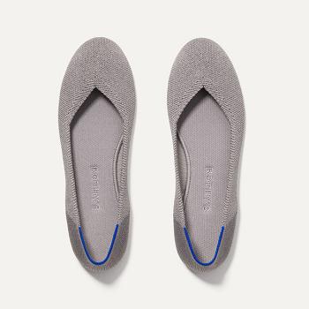 Women's Rothy's The Flat Flat Shoes Silver / Metal | AUDFL32064