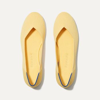 Women's Rothy's The Flat Flat Shoes Yellow | AUNEJ56016