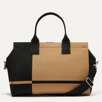 Women's Rothy's The Overnighter Travel Bags Brown / Black | GAUEC71485