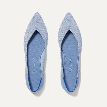 Women's Rothy's The Point Flat Shoes Blue | AUQAV94065