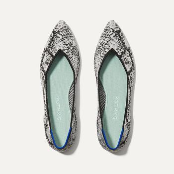 Women's Rothy's The Point Flat Shoes Grey | DAUVO95254