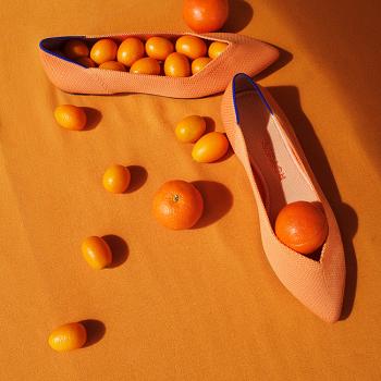 Women's Rothy's The Point Flat Shoes Orange | MAUFT21441