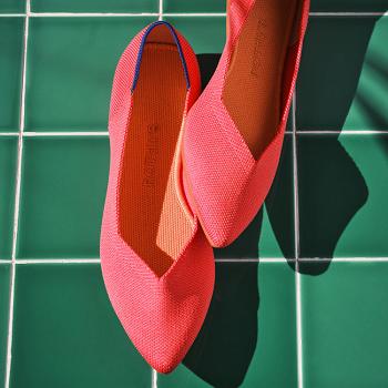 Women's Rothy's The Point Flat Shoes Pink | MAUHR23817