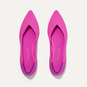 Women's Rothy's The Point Flat Shoes Purple | AUXMI51869