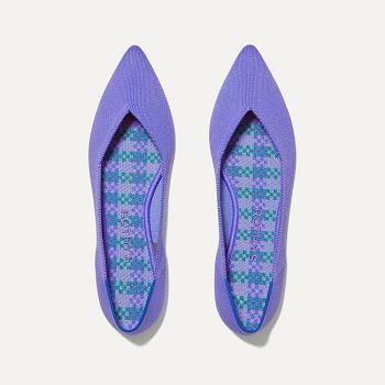Women's Rothy's The Point Flat Shoes Purple | BAUSO56924