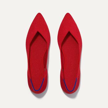 Women's Rothy's The Point Flat Shoes Red | SAUNY68326