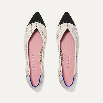Women's Rothy's The Point Flat Shoes White | ZAUNQ21378