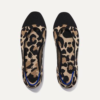 Women's Rothy's The Square Flat Shoes Brown | QAUUV75208